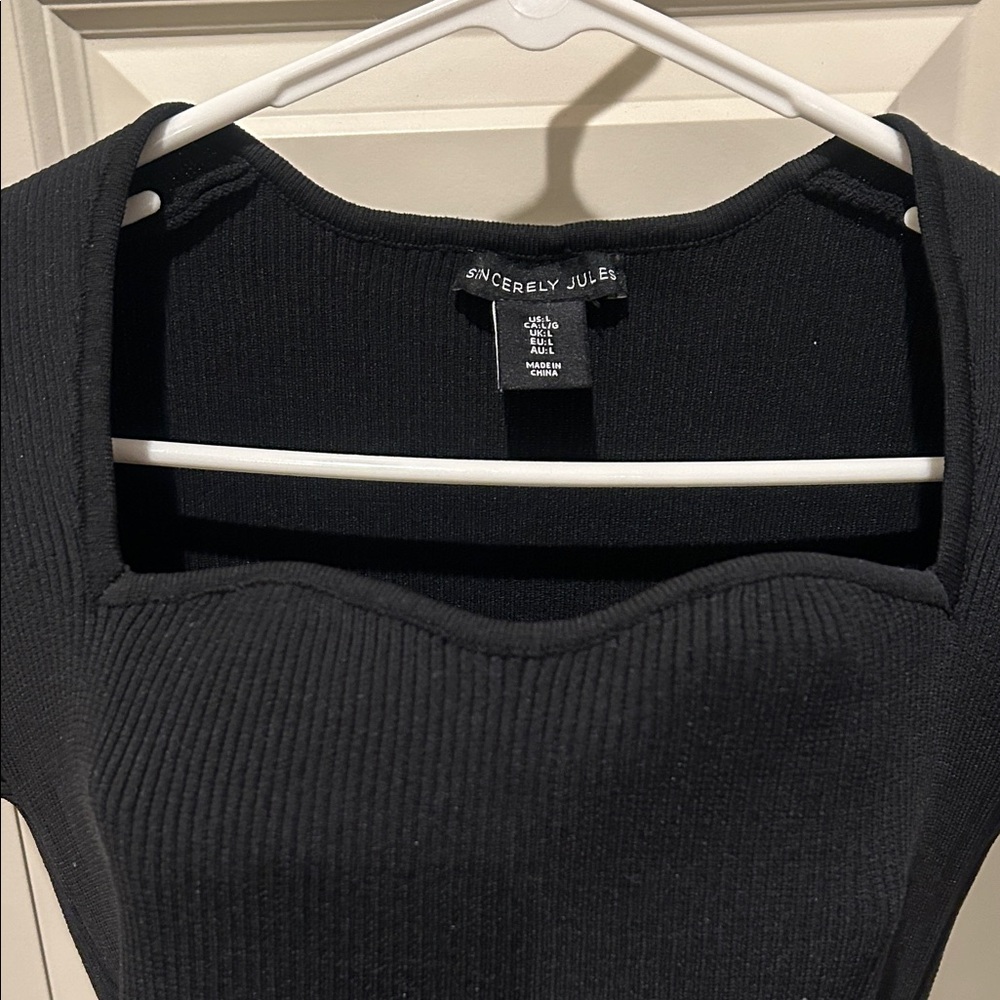 Sincerely Jules Black Ribbed Top - Picture 2 of 3